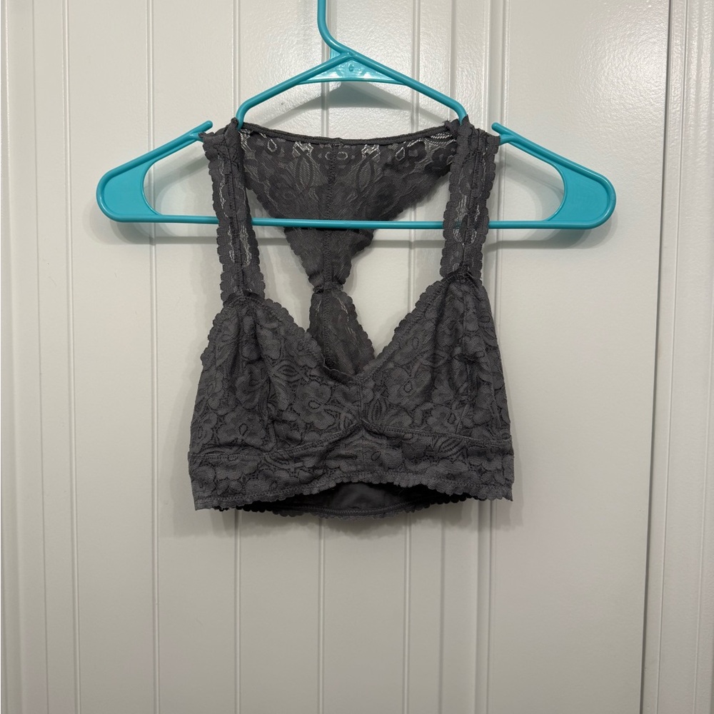 Gray lace bralette